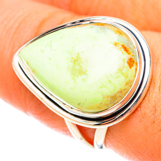 Lemon Chrysoprase Rings handcrafted by Ana Silver Co - RING119574