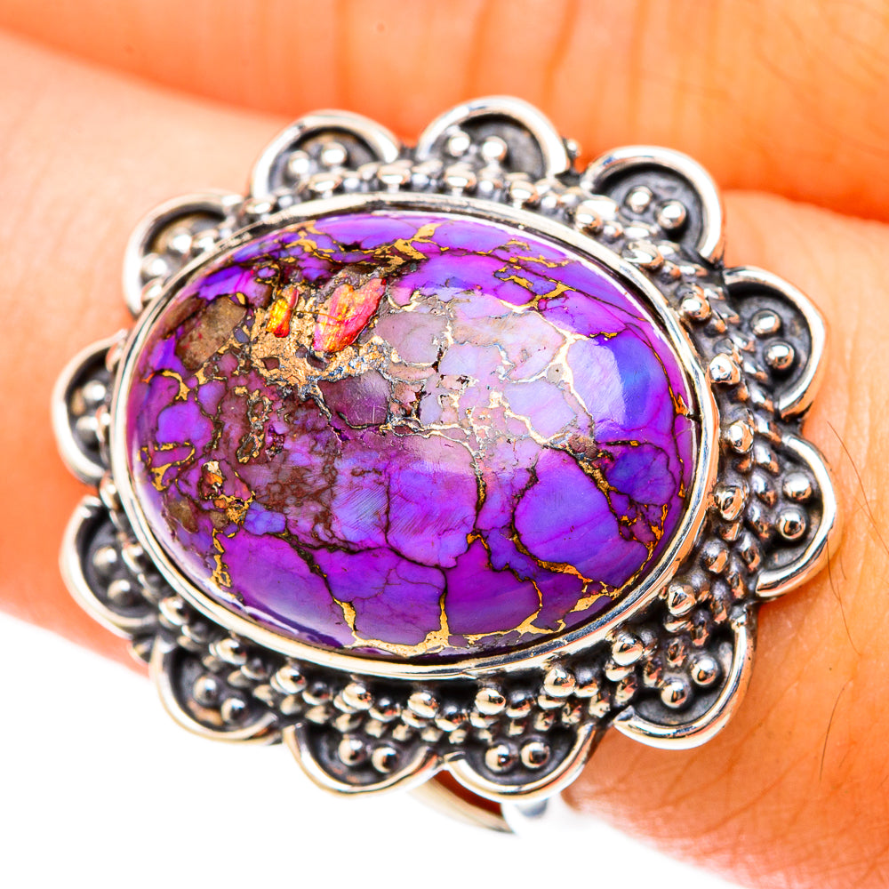 Purple Copper Composite Turquoise Rings handcrafted by Ana Silver Co - RING119582