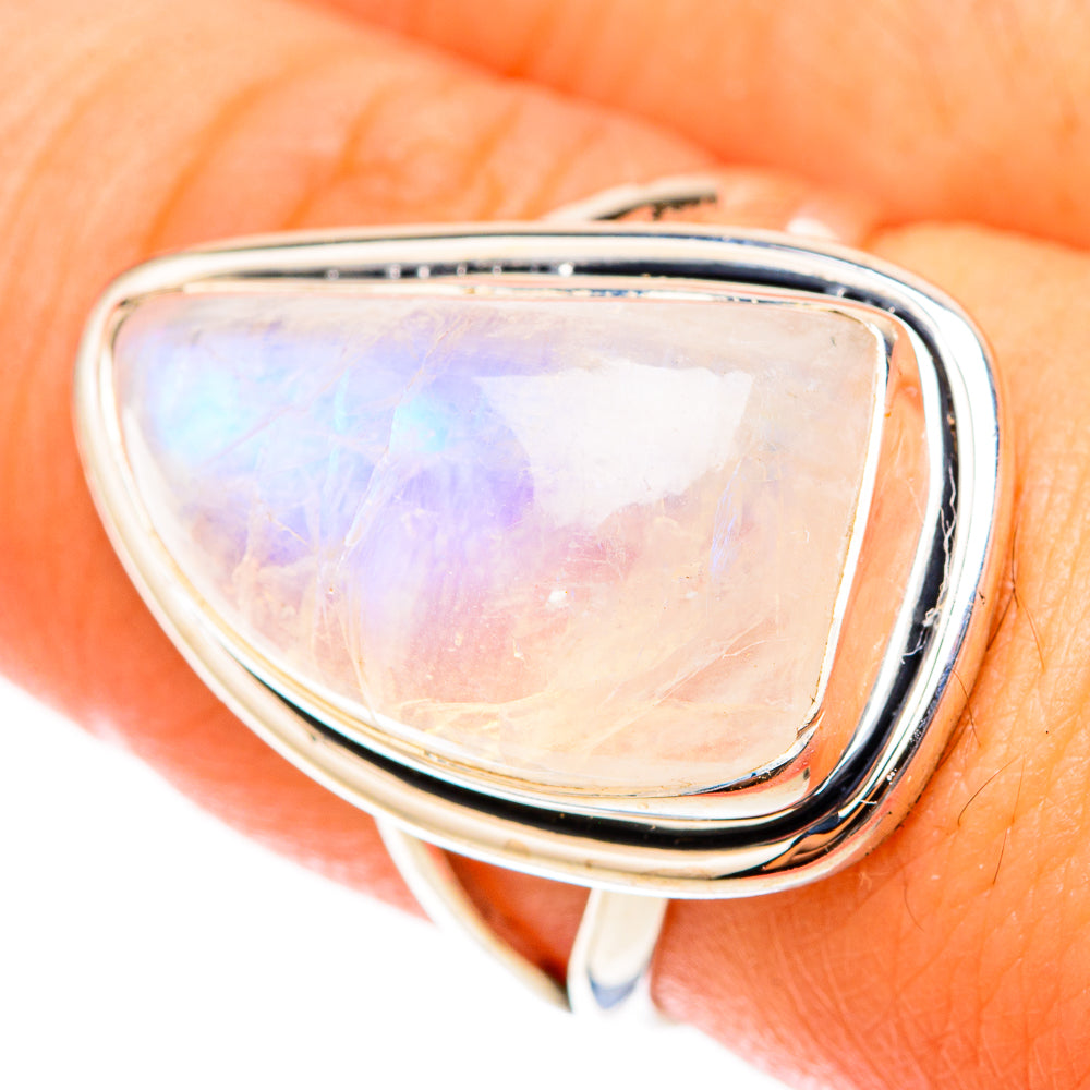 Rainbow Moonstone Rings handcrafted by Ana Silver Co - RING119587