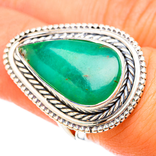 Chrysoprase Rings handcrafted by Ana Silver Co - RING119596
