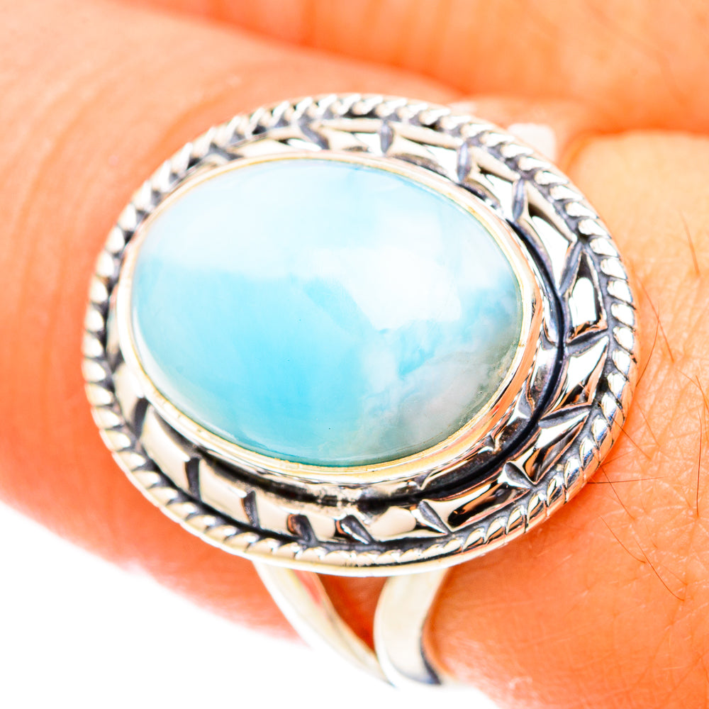 Larimar Rings handcrafted by Ana Silver Co - RING119615