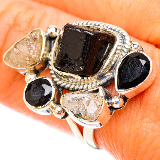 Black Tourmaline Rings handcrafted by Ana Silver Co - RING119633
