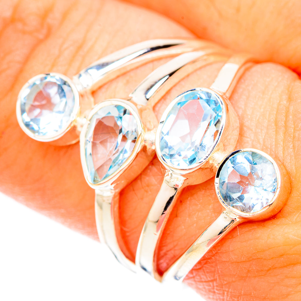 Blue Topaz Rings handcrafted by Ana Silver Co - RING119639