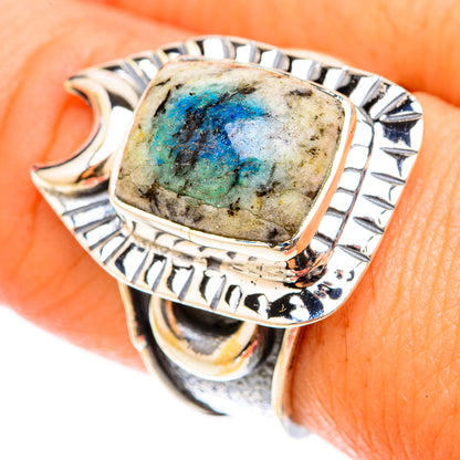 K2 Blue Azurite Rings handcrafted by Ana Silver Co - RING119665