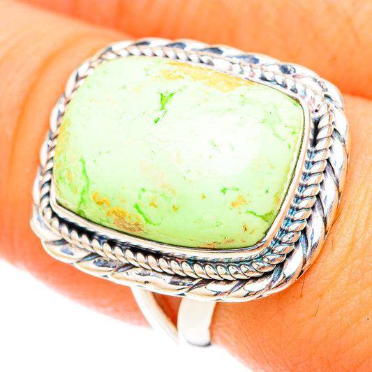 Lemon Chrysoprase Rings handcrafted by Ana Silver Co - RING119669