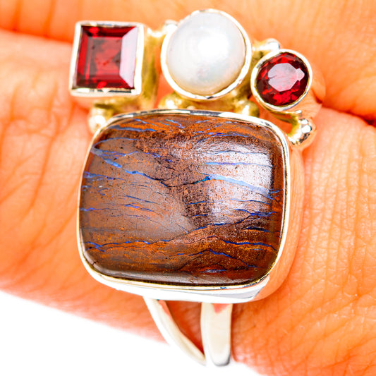 Boulder Opal Rings handcrafted by Ana Silver Co - RING119673