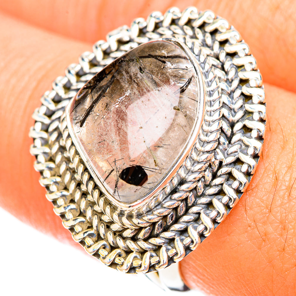 Tourmalinated Quartz Rings handcrafted by Ana Silver Co - RING119681