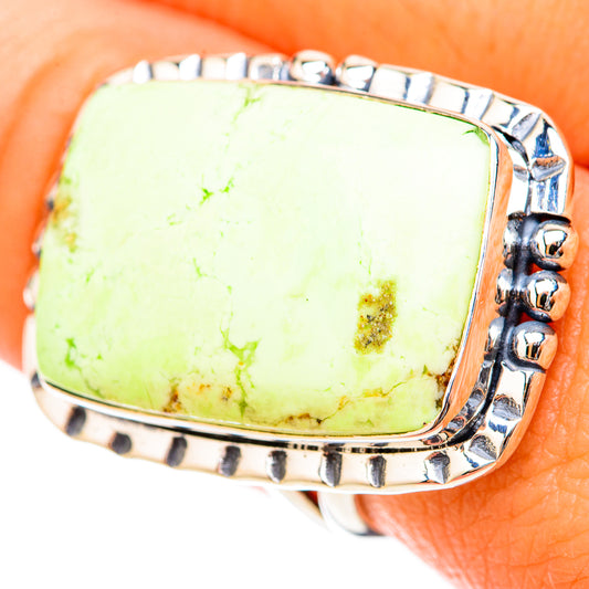 Lemon Chrysoprase Rings handcrafted by Ana Silver Co - RING119697