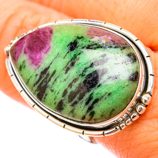 Ruby Zoisite Rings handcrafted by Ana Silver Co - RING119698