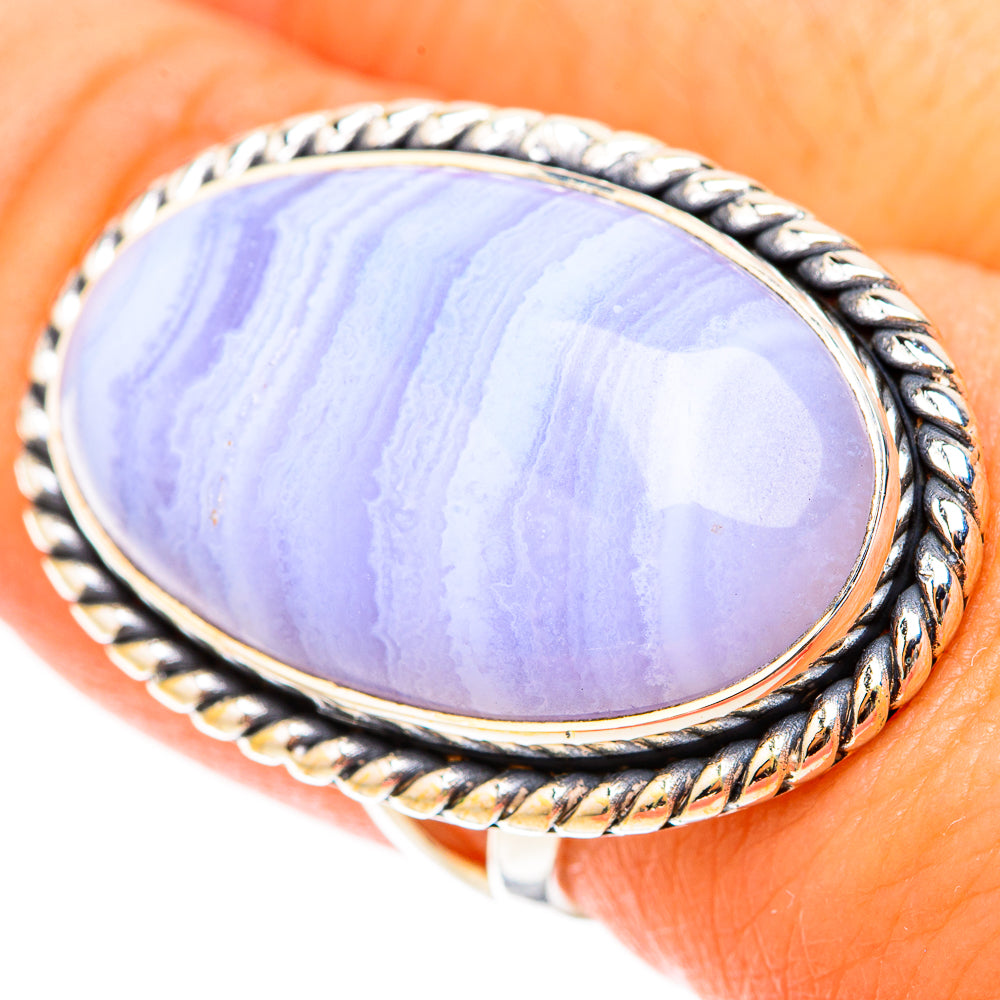 Blue Lace Agate Rings handcrafted by Ana Silver Co - RING119721