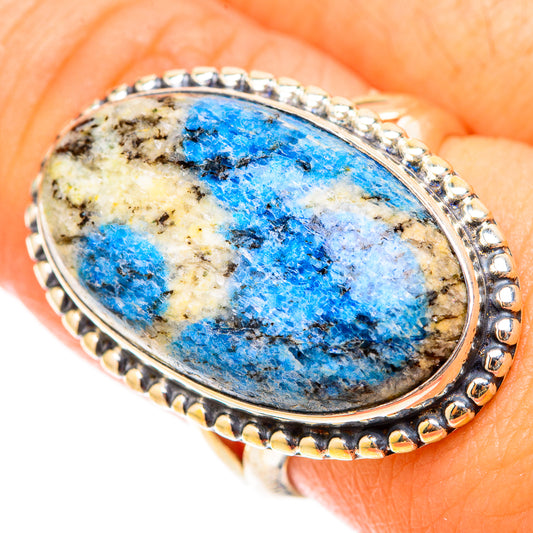 K2 Blue Azurite Rings handcrafted by Ana Silver Co - RING119731