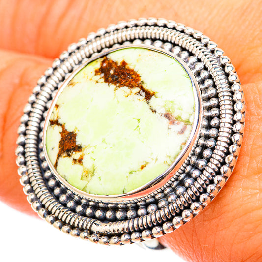 Lemon Chrysoprase Rings handcrafted by Ana Silver Co - RING119744