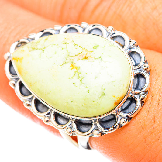 Lemon Chrysoprase Rings handcrafted by Ana Silver Co - RING119780