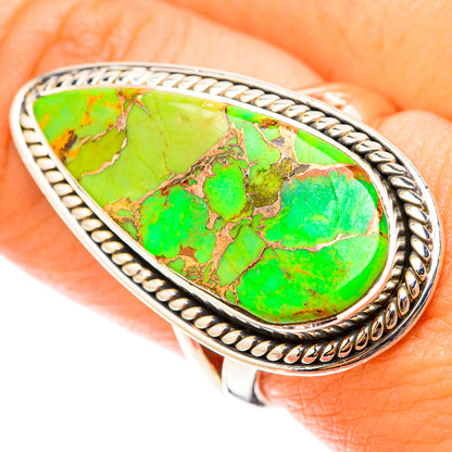 Green Copper Composite Turquoise Rings handcrafted by Ana Silver Co - RING119783