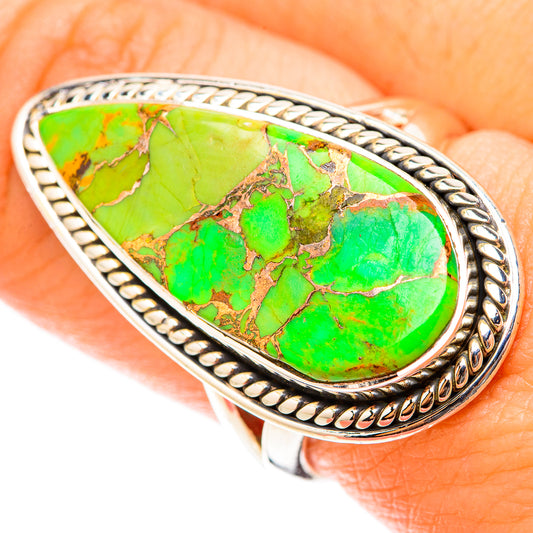 Green Copper Composite Turquoise Rings handcrafted by Ana Silver Co - RING119783