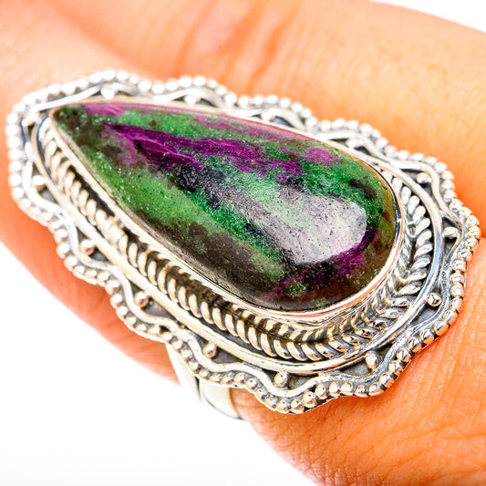 Ruby Zoisite Rings handcrafted by Ana Silver Co - RING119784