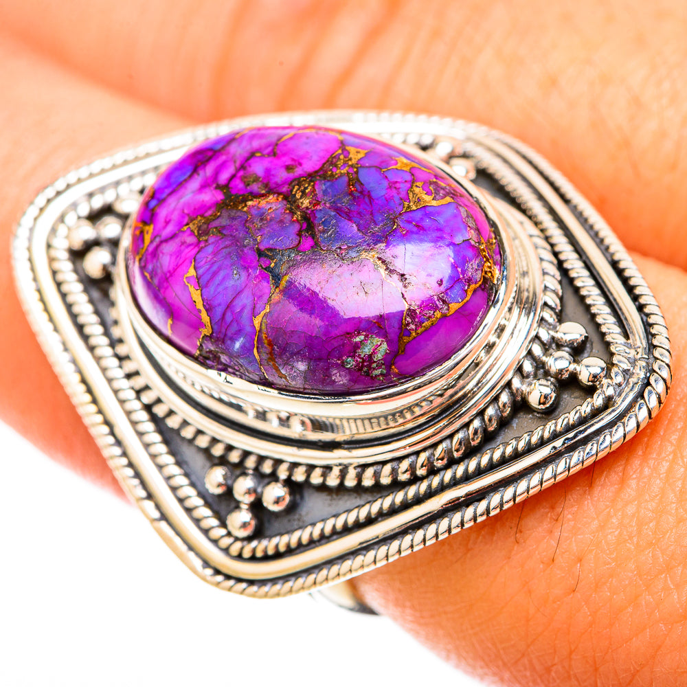 Purple Copper Composite Turquoise Rings handcrafted by Ana Silver Co - RING119799