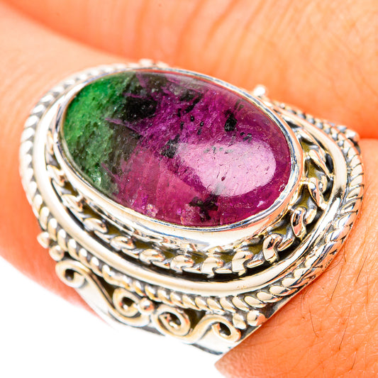 Ruby Zoisite Rings handcrafted by Ana Silver Co - RING119809