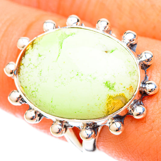 Lemon Chrysoprase Rings handcrafted by Ana Silver Co - RING119823