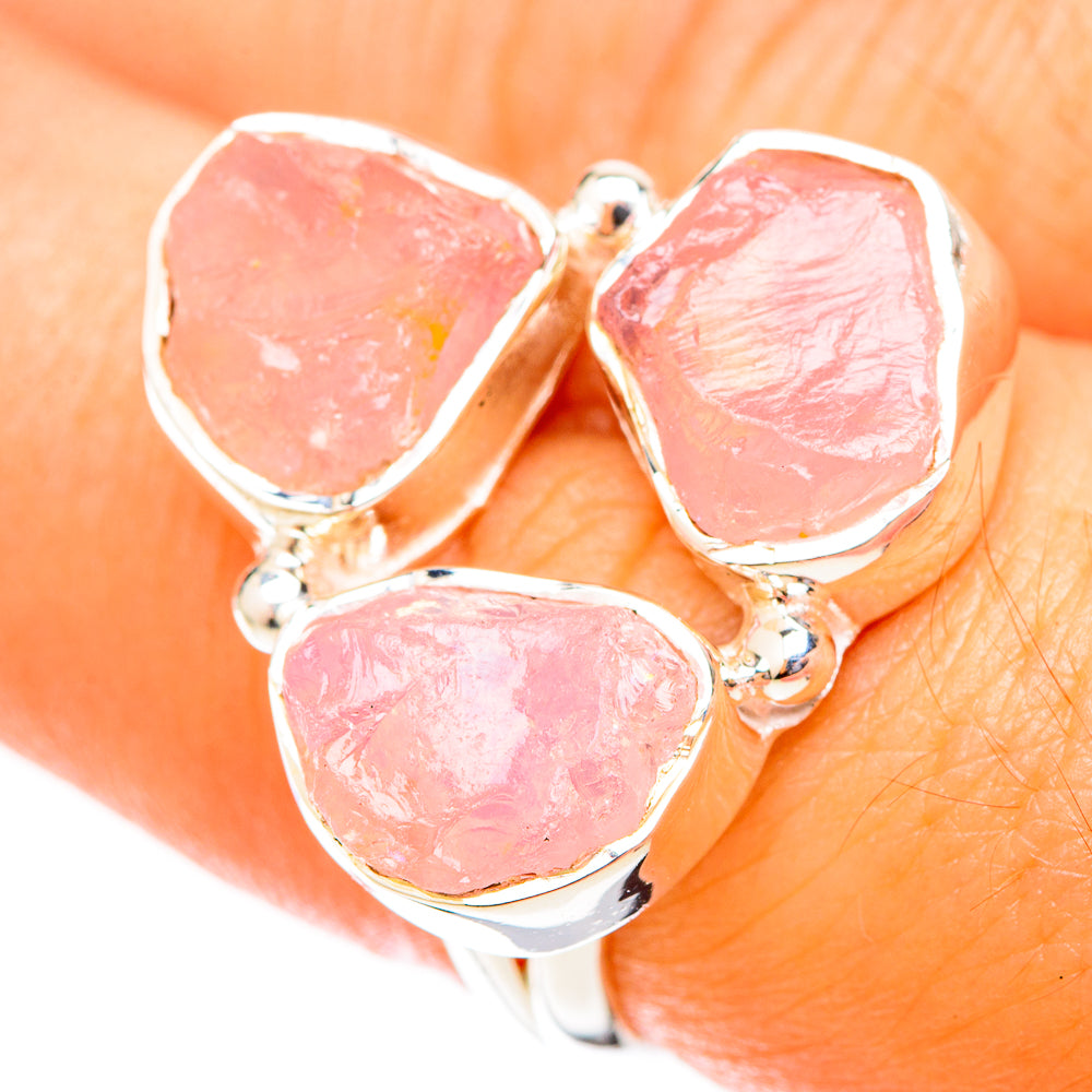 Rose Quartz Rings handcrafted by Ana Silver Co - RING119829