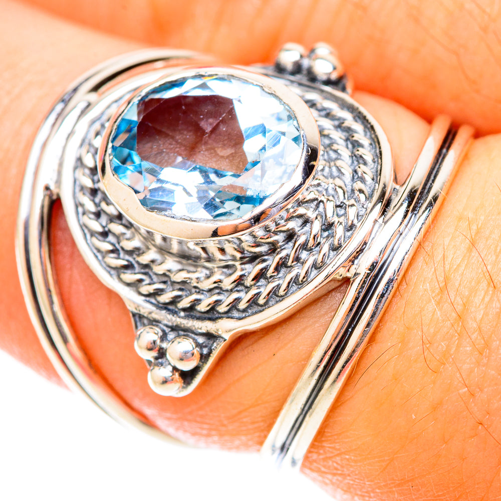 Blue Topaz Rings handcrafted by Ana Silver Co - RING119844
