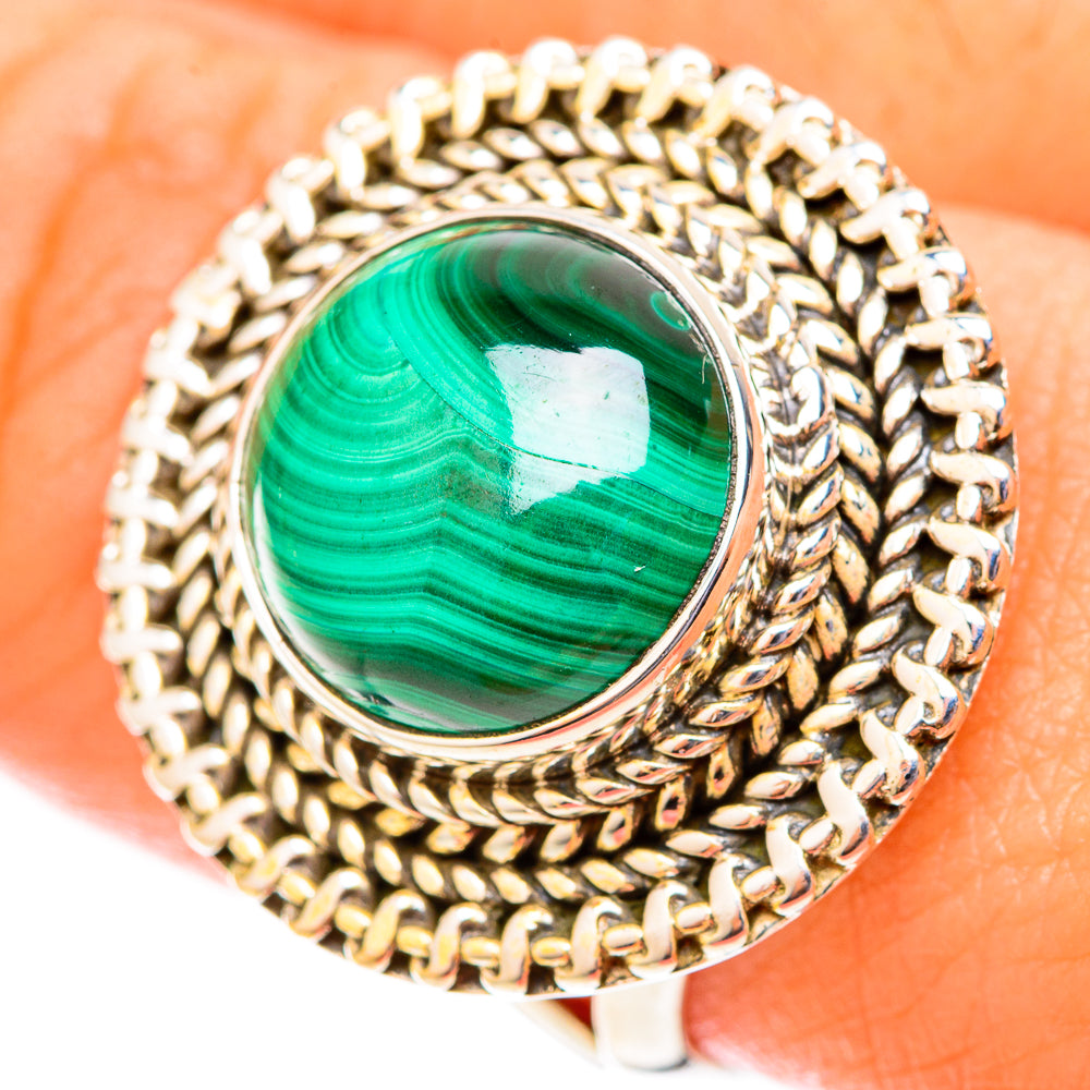 Malachite Rings handcrafted by Ana Silver Co - RING119850