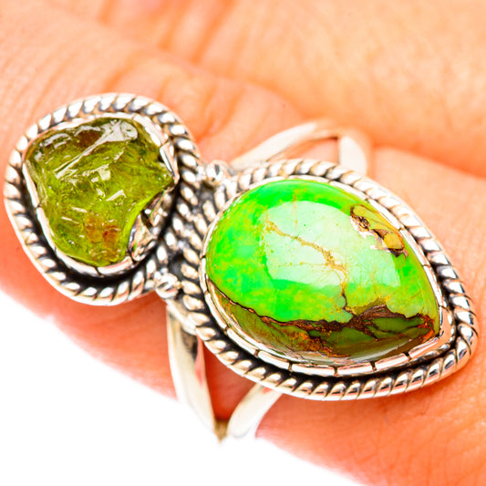 Green Copper Composite Turquoise Rings handcrafted by Ana Silver Co - RING119851