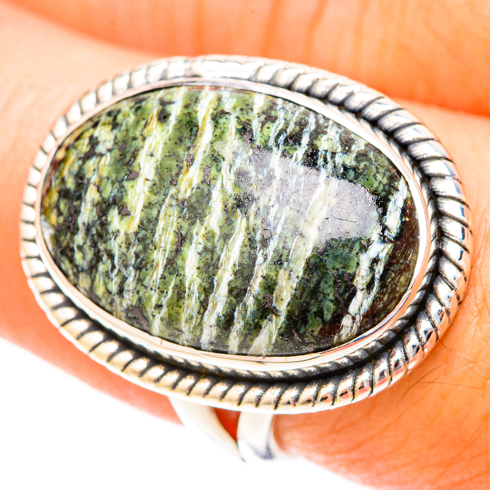 Green Swiss Opal Rings handcrafted by Ana Silver Co - RING119852