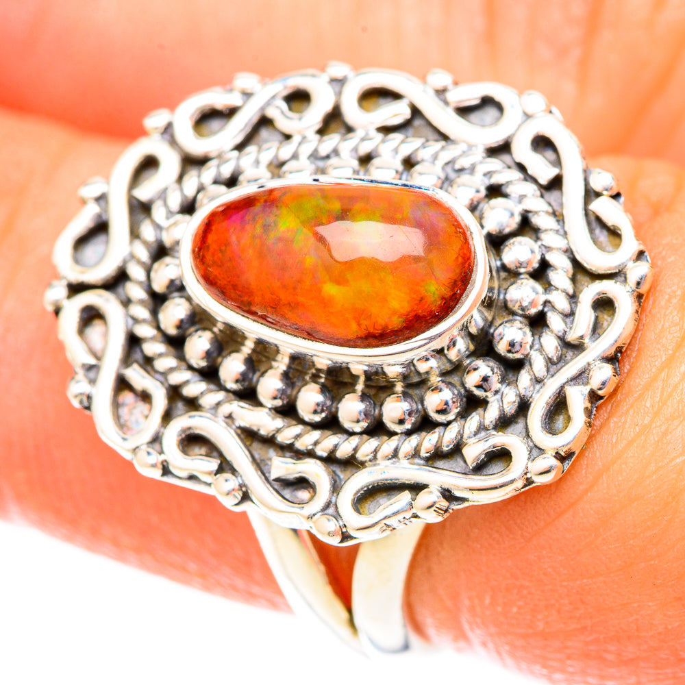 Mexican Fire Opal Rings handcrafted by Ana Silver Co - RING119869
