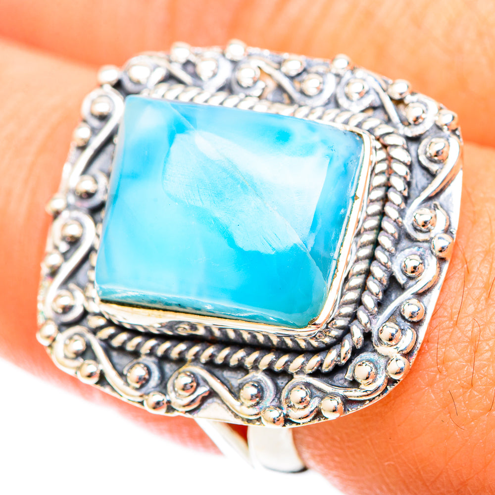 Larimar Rings handcrafted by Ana Silver Co - RING119874