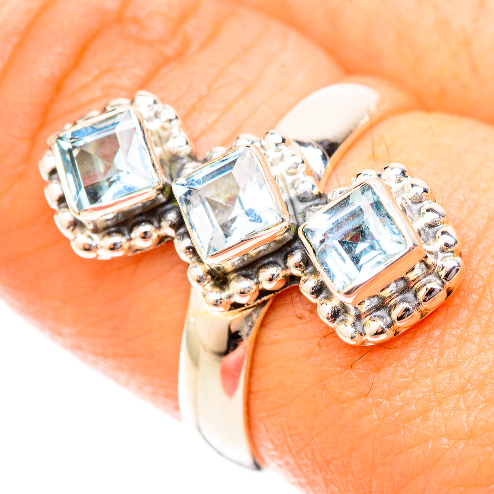 Blue Topaz Rings handcrafted by Ana Silver Co - RING119879