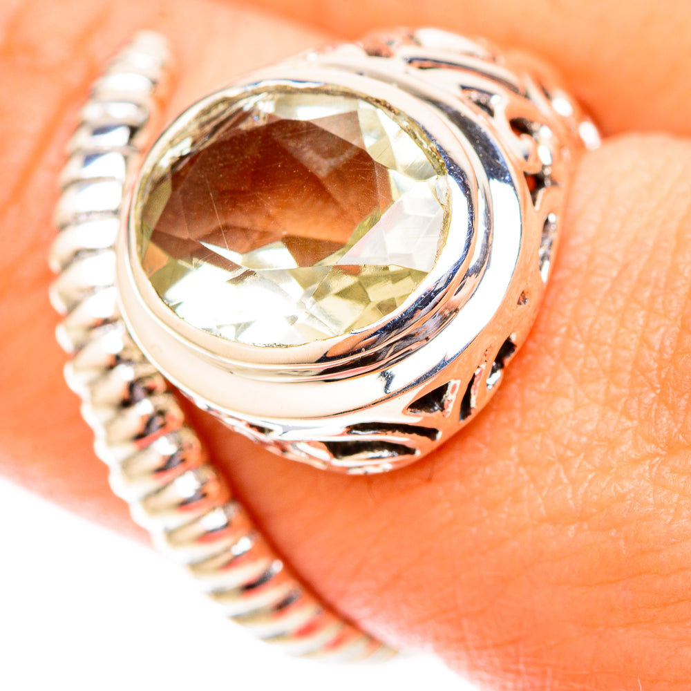 Green Amethyst Rings handcrafted by Ana Silver Co - RING119881