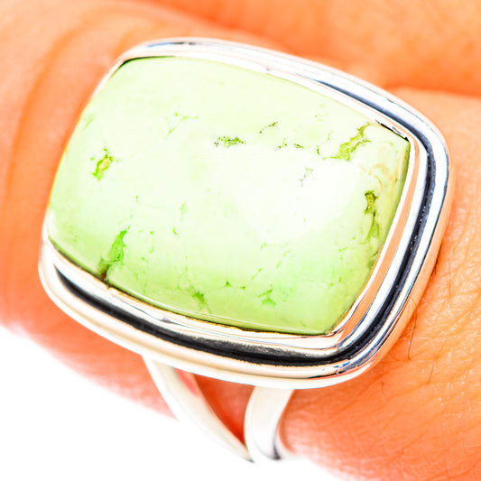 Lemon Chrysoprase Rings handcrafted by Ana Silver Co - RING119885