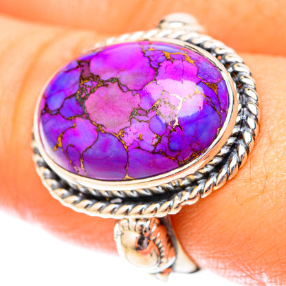 Purple Copper Composite Turquoise Rings handcrafted by Ana Silver Co - RING119893