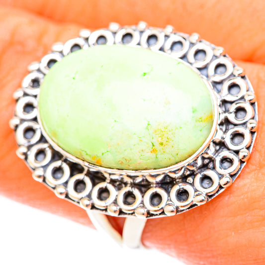 Lemon Chrysoprase Rings handcrafted by Ana Silver Co - RING119908
