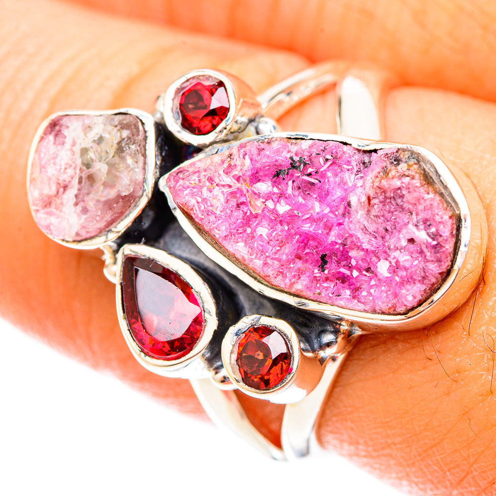 Cobalto Calcite Druzy Rings handcrafted by Ana Silver Co - RING119918
