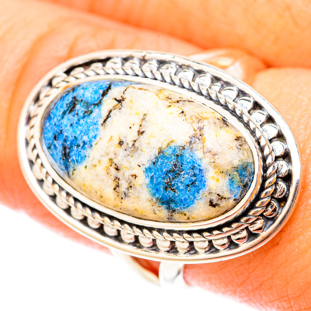 K2 Blue Azurite Rings handcrafted by Ana Silver Co - RING119932