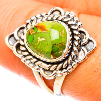 Green Copper Composite Turquoise Rings handcrafted by Ana Silver Co - RING119940