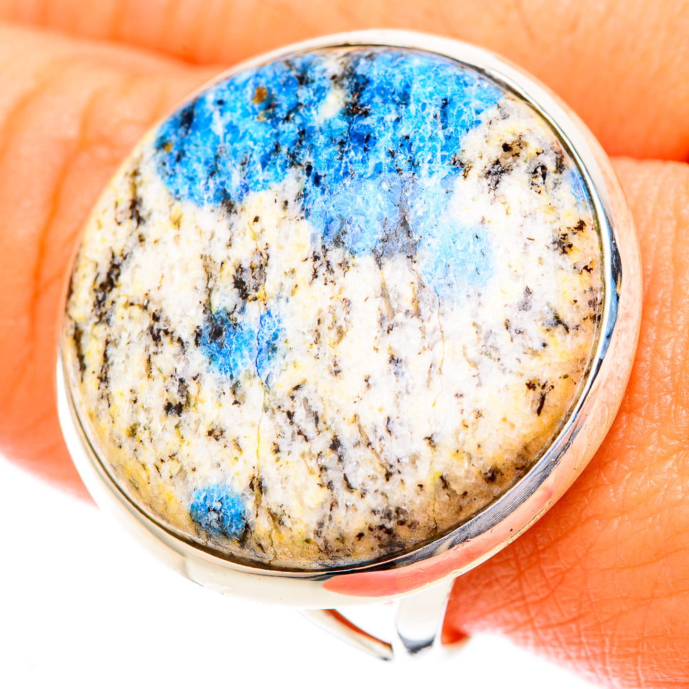 K2 Blue Azurite Rings handcrafted by Ana Silver Co - RING119962