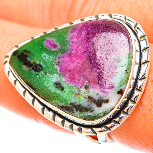 Ruby Zoisite Rings handcrafted by Ana Silver Co - RING119972