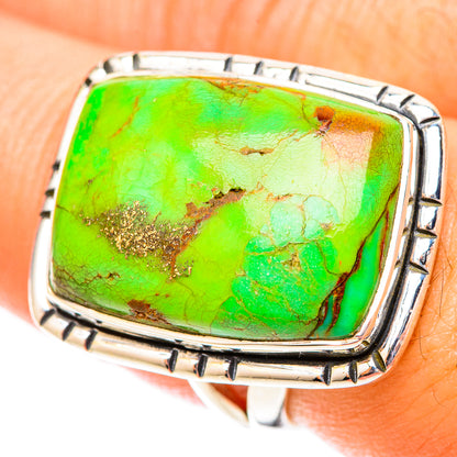 Green Copper Composite Turquoise Rings handcrafted by Ana Silver Co - RING119973