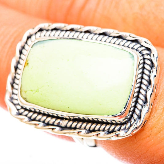 Lemon Chrysoprase Rings handcrafted by Ana Silver Co - RING119975