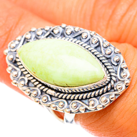 Lemon Chrysoprase Rings handcrafted by Ana Silver Co - RING119977