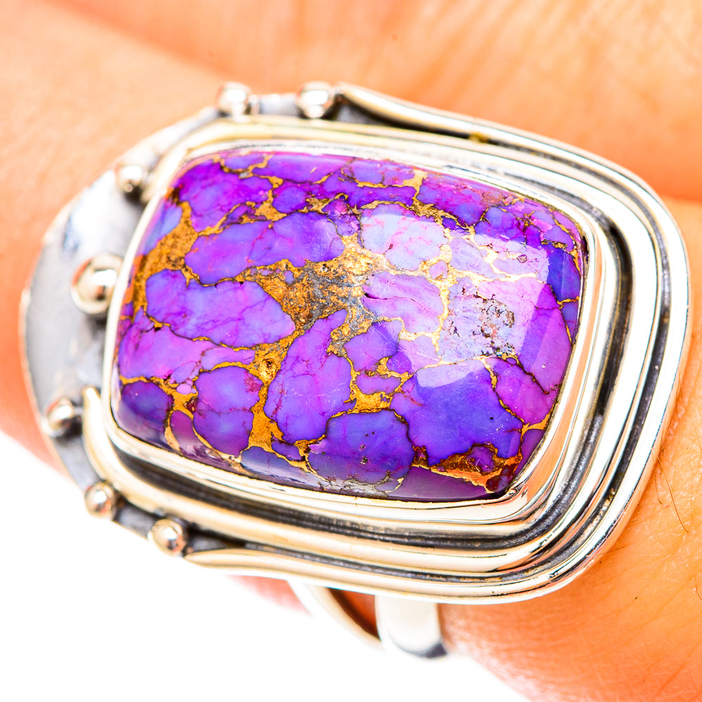Purple Copper Composite Turquoise Rings handcrafted by Ana Silver Co - RING119994