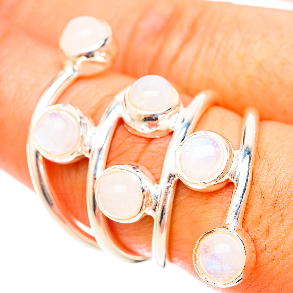 Rainbow Moonstone Rings handcrafted by Ana Silver Co - RING120000