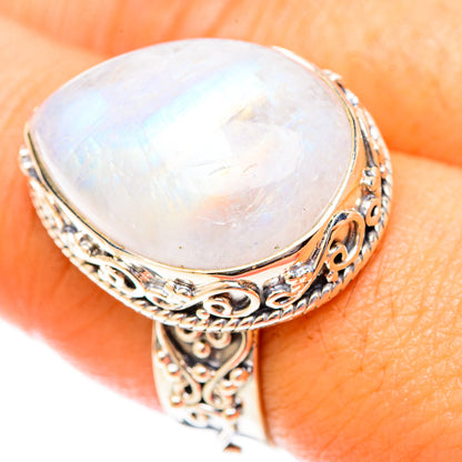 Rainbow Moonstone Rings handcrafted by Ana Silver Co - RING120004