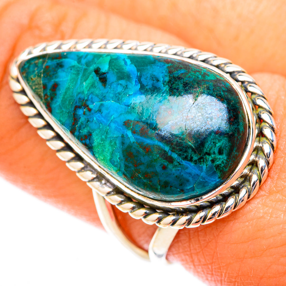 Chrysocolla Rings handcrafted by Ana Silver Co - RING120017