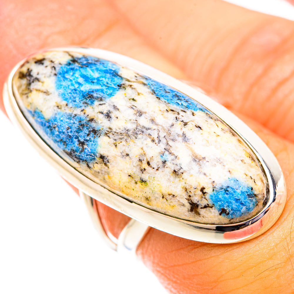K2 Blue Azurite Rings handcrafted by Ana Silver Co - RING120018
