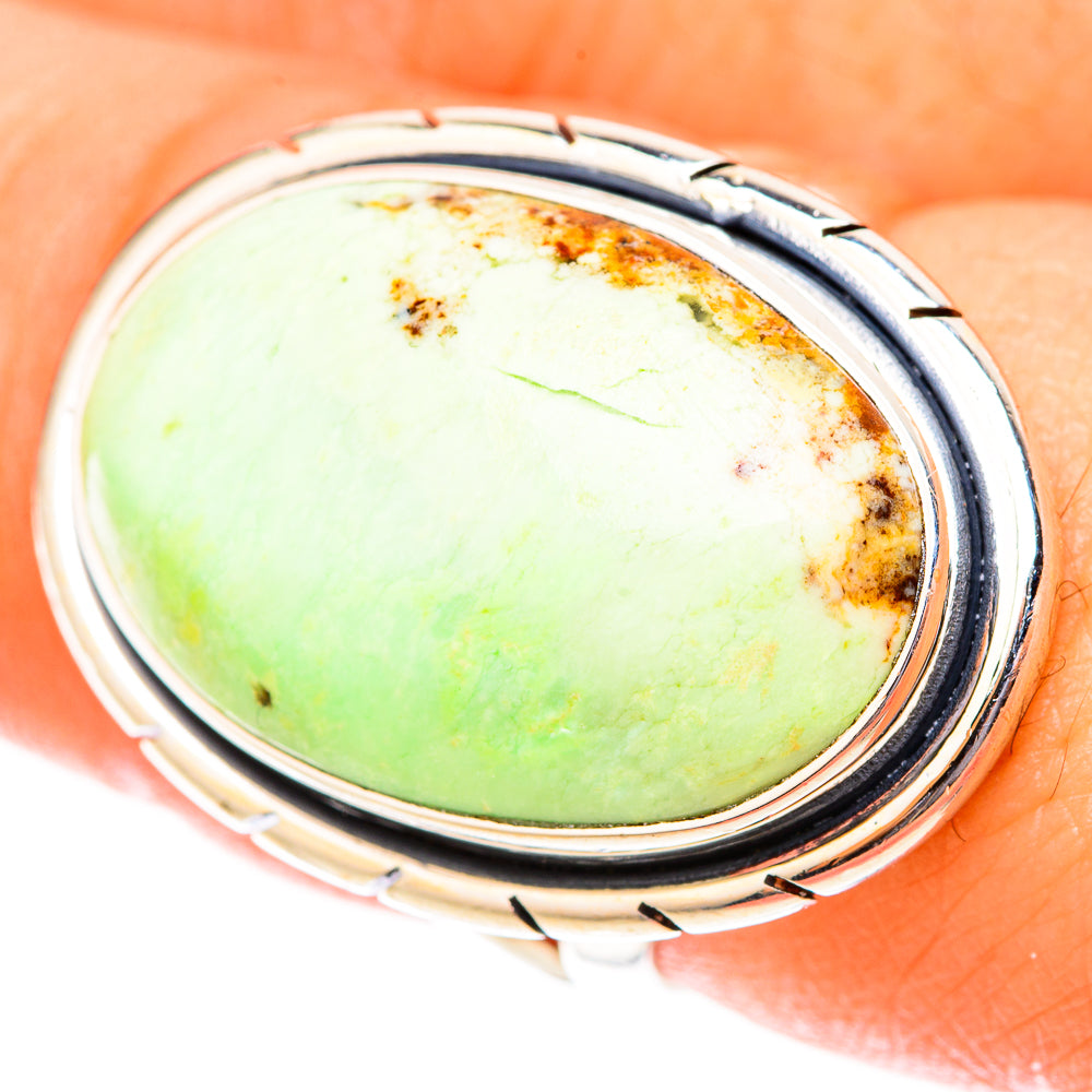 Lemon Chrysoprase Rings handcrafted by Ana Silver Co - RING120023