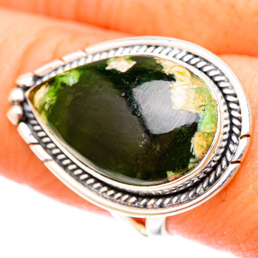 Australian Green Opal Rings handcrafted by Ana Silver Co - RING120026